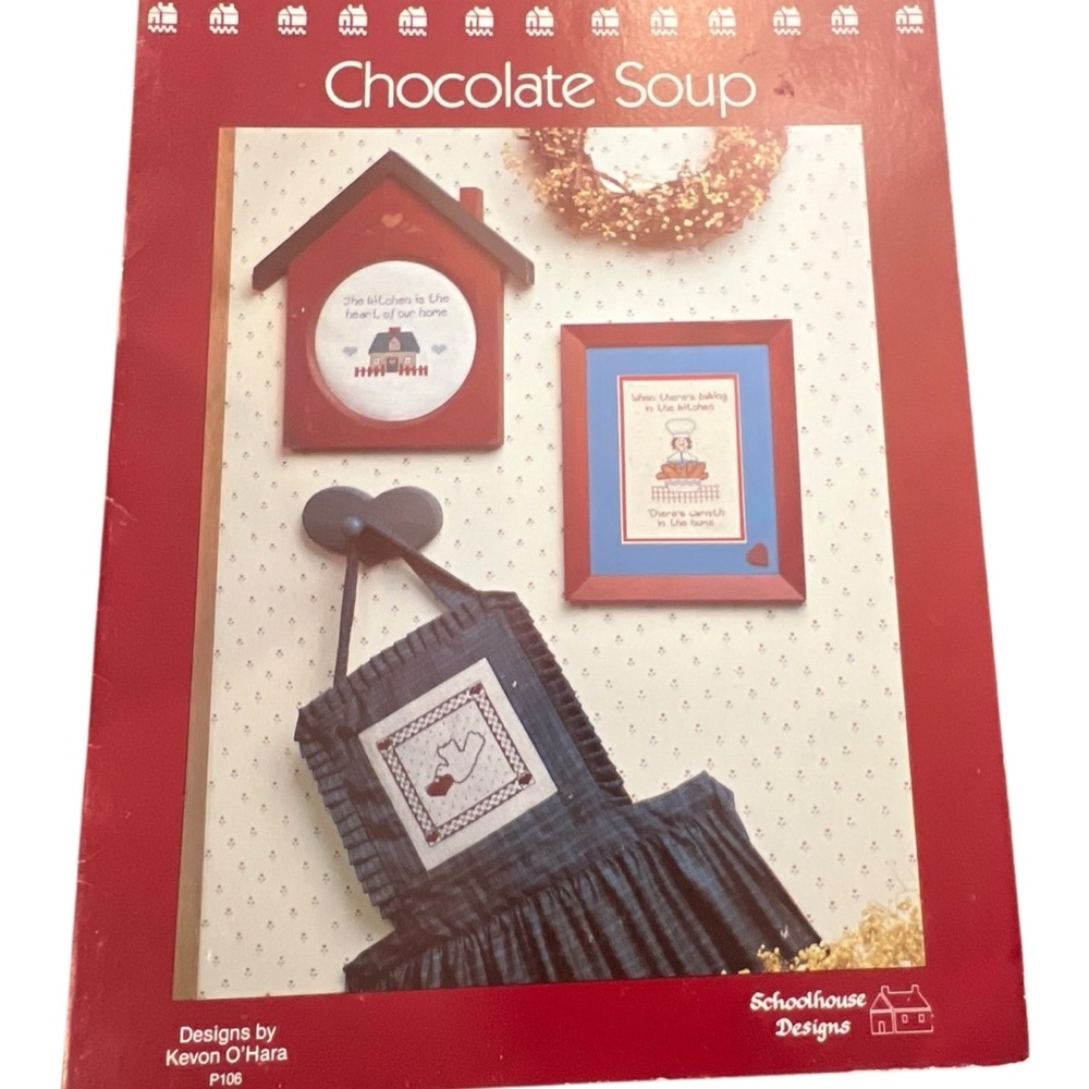 Chocolate Soup School House Designs Kitchen Apron Farmhouse Cross Stitch Pattern